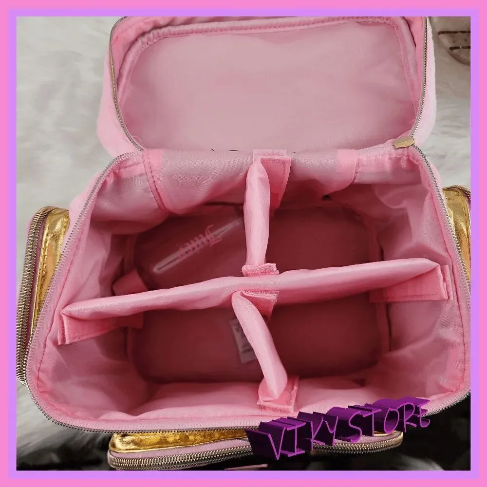 NWT 💖 {Juicy Couture} Glamorous Travel Companion:  Pink Velvet Gold Foil Train